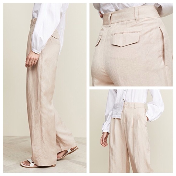 The Script Sophie Pleated Wide Leg Pants In Nude - Picture 2 of 5